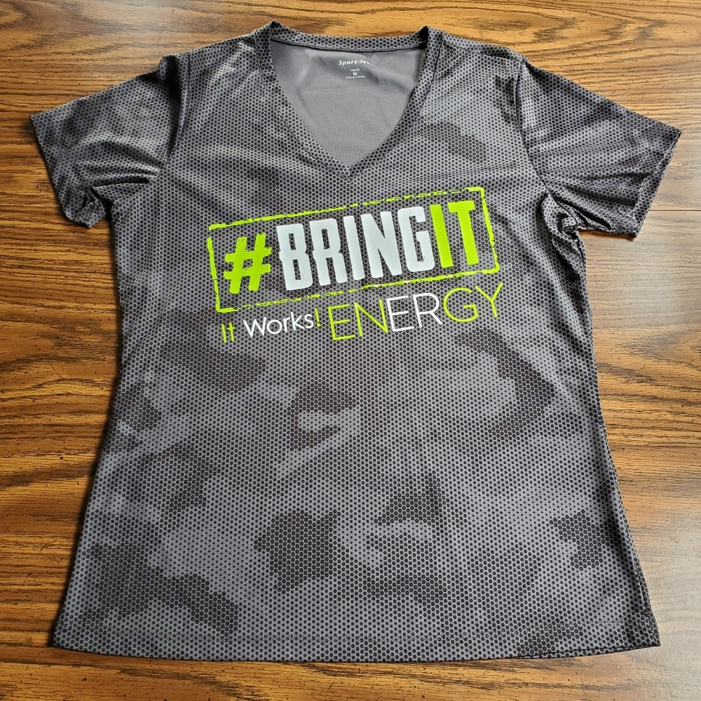 It Works! #BringIt Energy V-Neck Athletic Shirt